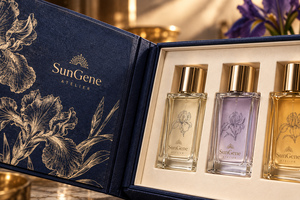 Caja de Embalaje Personalizada para Perfumes, Estilo Libro con Bisagras, Color Índigo Iris - Product Image 4