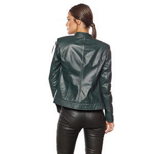 Chaqueta de Cuero para Mujer, Estilo Moderno, Talla Grande, Moda Urbana, Transpirable, Hecha de Tela Satinada - Product Image 2