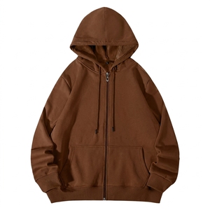 Custom Logo <b>Zip</b>-Up Men & Women Hoodie Loose Knit Breathable Eco-Friendly Polyester/Cotton <b>Hooded</b> Custom Streetwear Hoodies - Product Image 4