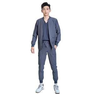 เสื้อโค้ทสตรีเสื้อแจ็กเก็ตสครับทางการแพทย์ผ้าฝ้ายยืดได้ฟรีตัวอย่างสำหรับคลินิกโรงพยาบาลชุดพยาบาล - Product Image 2