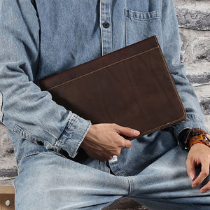 เคสหนังแท้แบบเต็มตัวสำหรับ MacBook Pro รุ่น Crazy Horse สำหรับ MacBook Air กระเป๋าใส่คอมพิวเตอร์พกพา - Product Image 3