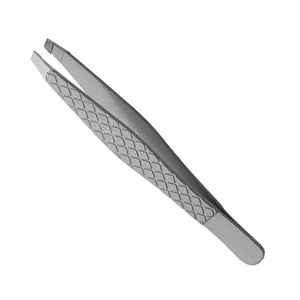 Pinzas de depilar inclinadas Diamond Grip al por mayor para cejas, pinzas de acero inoxidable con mango cómodo tipo alicates - Product Image 2