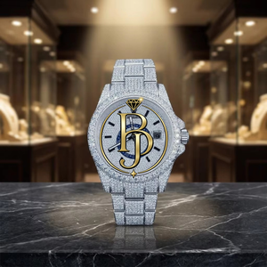 Reloj BRIVA JEWELS de Lujo con Moissanita Azul, Diamantes Pulidos, Acero Inoxidable, Movimiento de Cuarzo, Cristal de Zafiro, Engaste Pavé, 1 Año de Garantía - Product Image 5