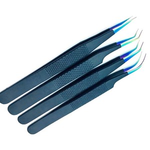 Pinzas de Precisión para Pestañas, Herramienta de Acero Inoxidable para Extensiones de Pestañas, Estilizado de Cejas, Cuidado Personal, Salón de Belleza Profesional - Product Image 1