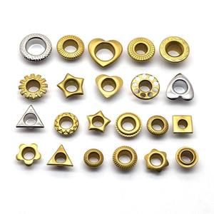 Custom Special Shaped Eye Button Pentagram Hexagon Plum Blossom Gold Brass Eyelet <b>Rivets</b> Bag Decoration garment eyelets - Product Image 1