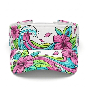 Visera Deportiva Personalizada con Estampado Tropical, Borde Curvo, Ajustable, Ligera, para Verano, Golf, Playa, Tenis, Protección UV, 100% Poliéster - Product Image 1