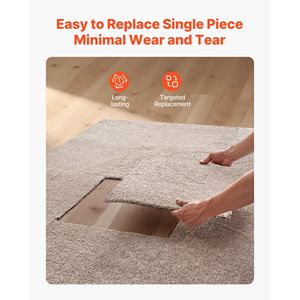 Confezione da 10 Piastrelle per Moquette Autoadesive 18x18 Pollici, Tappeti Quadrati Morbidi Imbottiti con Tecnica a Pelo Ricciolo, Senza Danni per Pavimenti Domestici - Product Image 6