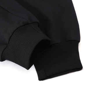 Sweat-shirt unisexe en coton noir à col rond, manches longues, couleur unie, décontracté, pour l'automne, coupe classique, poids moyen 320 g/m² - Product Image 2