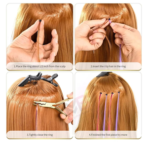Stainless Steel Micro <b>Beads</b> Hair Extension Pliers With <b>Needle</b> Wholesale Hair Extensions Tools Micro <b>Bead</b> Installation and Remove - Product Image 6