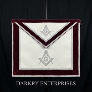 Custom Master Mason Masonic Apron <b>Navy</b> Blue Fabric Gold Bullion Embroidery Freemason Lodge Regalia Hand Made Fraternal Apparel - Product Image 2