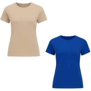 Camiseta de Algodón Transpirable de Color Sólido para Mujer, Ecológica, 200g, Secado Rápido, Estilo Casual de Verano, Corte Regular, Manga Corta - Product Image 1