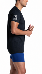 T-shirt décontracté à manches courtes 100 % coton pour homme de la marque AMY, coupe classique, broderie frontale, couleur unie, logo personnalisé, vente en gros - Product Image 3