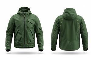 เสื้อแจ็คเก็ตมอเตอร์ไซค์แบบมีฮู้ดสำหรับฤดูหนาว ป้องกันลม มีหลายกระเป๋า ผลิตจากผ้า softshell  ออกแบบโลโก้ได้ตามต้องการ สำหรับขี่มอเตอร์ไซค์ - Product Image 3