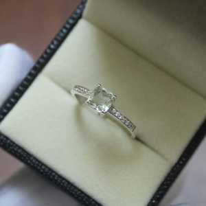 Delicate Green Amethyst <b>Ring</b> Cushion Cut S925 Sterling Silver Promise Engagement Gift For Her Elegant Jewelry - Product Image 5