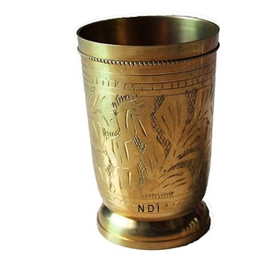 Etching Design Drink Ware Pure Brass Metal Drinking Glass For Hotel Restaurant & Home Catering Used Drinking Water Glass Usage - Product Image 6