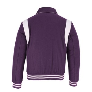 2026 TOPEAK SPORTS OEM <b>Purple</b> 100% Wool Cotton Lining Eco-Friendly Windproof Breathable Winter Heated Front Logo <b>Varsity</b> <b>Jacket</b> - Product Image 2