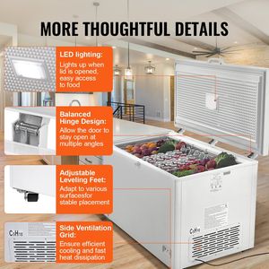17.2 Cu.ft / 488 L grande congelatore 4 cestini rimovibili Freestanding Top Open sportello commerciale con coperchio di bloccaggio - Product Image 6