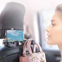 Crochet universel dissimulé pour appuie-tête de voiture 2-en-1 avec support de téléphone pour sacs à main, sacs et bouteilles – Organisateur de rangement