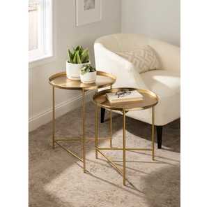 Juego de Mesa de Centro Redonda Moderna con Tapa de Vidrio, Muebles para Sala de Estar - Product Image 6