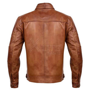 Chaqueta de Motocicleta Impermeable y Cortavientos de Primera Calidad para Hombre, Puños y Cremallera Ajustables, Material de Cuero Genuino Suave, para Viajes - Product Image 2