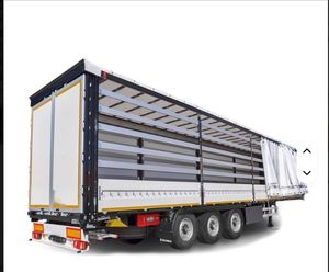 Semi-remorque à rideaux latéraux, 2/3 essieux, 60 tonnes, caisse sèche, capacité de 60 tonnes, transport de marchandises avec rideaux latéraux ouverts - Product Image 1