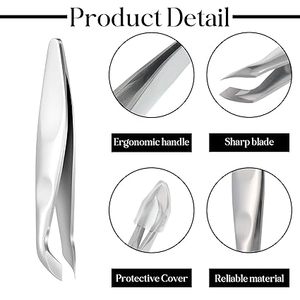 Mini Cuticle Cutter 15mm Bevel Jaw Wide Opening Curved Blade Rounded Tip Portable Fingernail Tool Simple Style Adult Use - Product Image 2