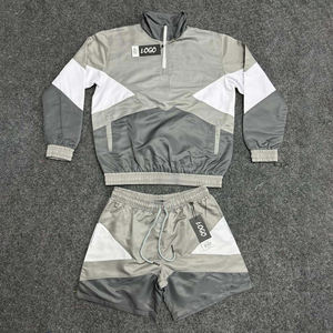 Custom Men Winter Hooded Casual Tracksuits <b>Zip</b>-<b>Up</b> <b>Jacket</b> & Shorts Set Lightweight Eco-Friendly Gym Wear Unisex Printing Logo - Product Image 4