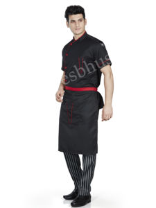 Chaqueta de Chef Unisex Vesbhusha de Manga Corta, Diseño Clásico, Material de Poliéster/Algodón para Hombres y Mujeres, Uniforme para Chefs de Restaurante y Bar - Product Image 6