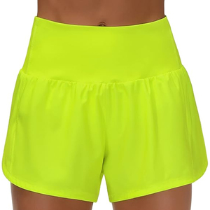 Mid Waisted 2 1 Outdoor Golf Women's Shorts Quick Dry <b>Athletic</b> Breathable Skinny Fit Mesh Liner Printed Drawstring Closure - Product Image 4