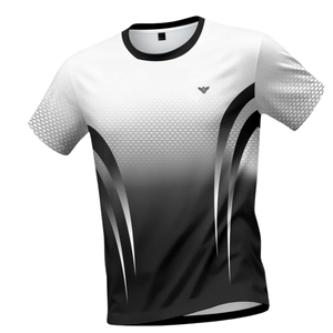 Mens Breathable <b>Knitted</b> Short Sleeve T Shirt Shorts Set Gradient Honeycomb Print Sportswear Casual Gym Training Running Summer - Product Image 3