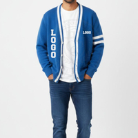 Cardigan tricoté bleu Phi de la Fraternité, broderie grecque ZBS, pull à manches longues pour homme et femme, en coton molletonné, col en V, tenue universitaire