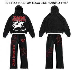 ชุดวอร์มผู้ชายพรีเมียม ZAINI 350gsm ผ้าฝ้าย 100% ระบายอากาศได้ดี สไตล์สตรีทแวร์ สำหรับฤดูหนาว สีขาว รับสกรีนลาย พิมพ์นูน ปักลาย รับผลิตแบบ OEM - Product Image 1