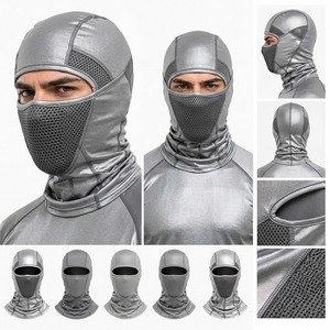 HAMILO SPORTS Cagoule respirante rayée réglable, cache-visage intégral, masque de ski, cache-cou, extérieur, unisexe, adulte, 100% coton - Product Image 5