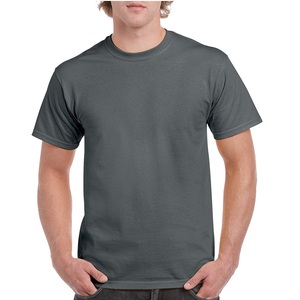 T-shirts en coton biologique 240g pour hommes, décontractés, à motif uni avec logo, design uni teint, tissu jersey - Product Image 1