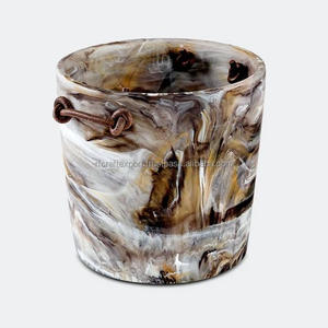 Hecho a mano color gris sólido resina epoxi vino champán cubo de hielo remolino patrón diseño para el hogar Hotel fiesta ceremonias - Product Image 6