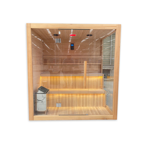 Sauna in Cedro Rosso Occidentale Personalizzabile per 4 Persone con Stufa Havia, Sauna in <span class=keywords><strong>Legno</strong></span> per Interni ODM - Product Image 2