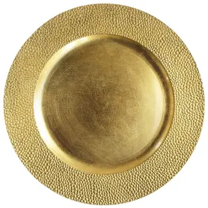 Round Gold Colour Charger Plate Wedding Decorative For Weddings Holiday Or Party Table Decor Bulk Quantity Supplier Handmade