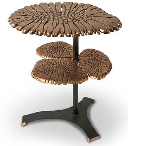 Table d'appoint en métal de forme ronde avec design de branches, table basse de qualité antique, taille personnalisée, en aluminium et laiton - Product Image 5