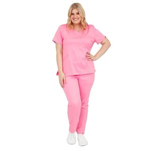 เสื้อสครับพยาบาลหญิงสำหรับโรงพยาบาล ชุดยูนิฟอร์มสวมใส่สบาย รับผลิตตามแบบ OEM แบรนด์ส่วนตัว โรงงานผู้ผลิต - Product Image 2