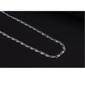 Collier chaîne à maillons en argent fin rhodié de qualité supérieure, léger, bijoux unisexes pour un style de vie moderne et quotidien - Product Image 1