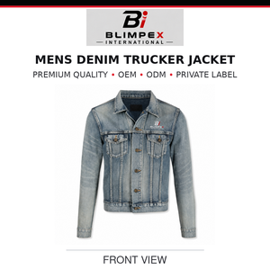 Veste en jean unisexe personnalisée de haute qualité, coupe ajustée, décontractée, en coton lavé, manches longues, col rabattu, respirante, coupe-vent, automne - Product Image 1