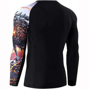 Rashguard MMA Homme Personnalisé Haute Qualité Respirant Manches Courtes Sérigraphié 180g Coupe Ajustée Spandex/Polyester Nouveauté - Product Image 3