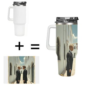 Vaso de acero inoxidable con logo personalizado de 40 oz para premios de torneos de tiro con arco - Product Image 1