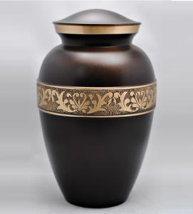 Urnes funéraires en laiton noir mat et or pour adultes, 10 pouces, 220 pouces cubes, style américain, fournitures funéraires en gros - Product Image 4