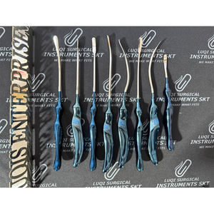 Juego de 8 disecciónes endoscópicas manuales Daniel para frente y lifting facial, mango azul, acero inoxidable alemán, para cirugía plástica facial - Product Image 1