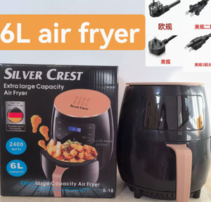 Freidora de Aire Cuadrada Moderna de 6L sin Aceite, Parrilla Multifuncional de Acero Inoxidable con Pantalla Táctil, Horno Eléctrico Automático para el Hogar - Product Image 1
