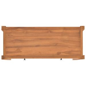 Medium Teak Wood Plywood Rectangular <b>Desk</b> <b>Console</b> <b>Tables</b> with Elegant Style - Product Image 6