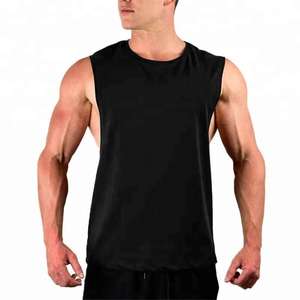 Chemise sans manches à découpes pour hommes Gym Stringer Vest Blank Workout T-Shirt Muscle Tee Bodybuilding Tank Top Fitness Clothing - Product Image 5