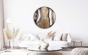 Reloj de Pared de Madera Hecho a Mano con Marco de Metal, Números Romanos, Estilo Antiguo, Redondo y Decorativo para Sala de Estar - Product Image 5
