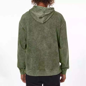 New Arrival Breathable Solid Color Men's Acid Washed <b>Hoodie</b> 100% Cotton Fleece Eco-Friendly Casual Wear Premium Quality Pocket - Product Image 3